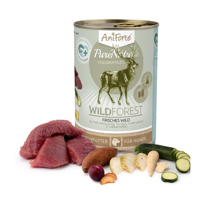 AniForte® PureNature WildForest "Wild met courgette" - Natuurmenu voor honden (400g)